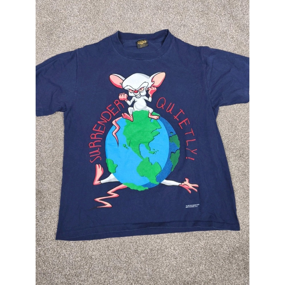 Vintage 1995 Pinky And The Brain Warner Bros Graphic Tee Size Large‎